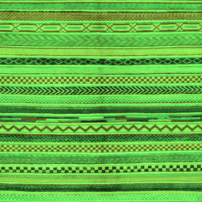 Square Machine Washable Oriental Green Modern Area Rugs, wshabs2253grn