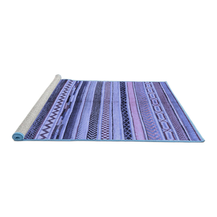 Sideview of Machine Washable Oriental Blue Modern Rug, wshabs2253blu