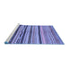 Sideview of Machine Washable Oriental Blue Modern Rug, wshabs2253blu