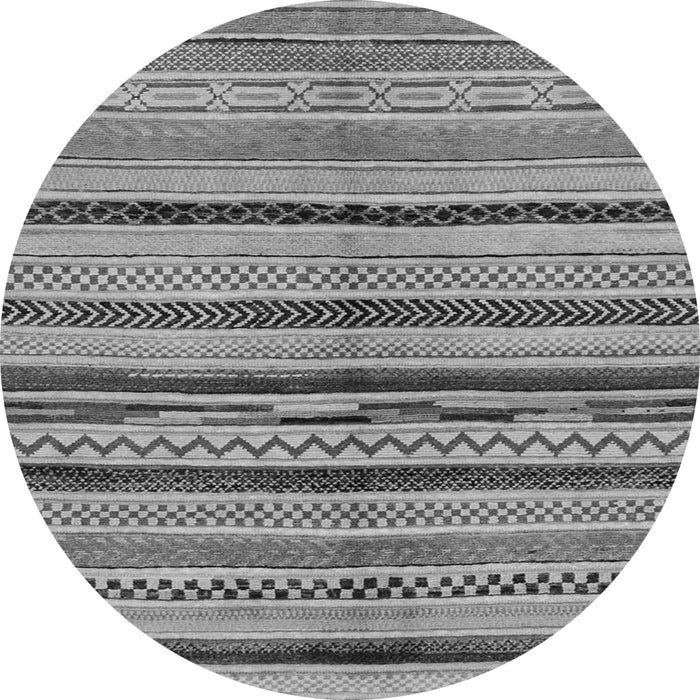 Round Machine Washable Oriental Gray Modern Rug, wshabs2253gry