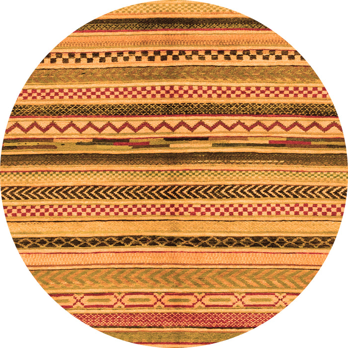Round Oriental Orange Modern Rug, abs2253org