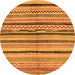 Round Oriental Orange Modern Rug, abs2253org