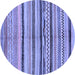 Round Oriental Blue Modern Rug, abs2253blu