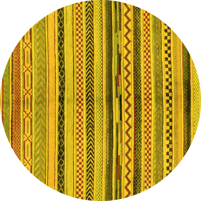 Round Oriental Yellow Modern Rug, abs2253yw