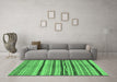 Machine Washable Oriental Emerald Green Modern Area Rugs in a Living Room,, wshabs2253emgrn