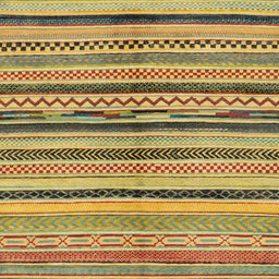 Square Abstract Golden Brown Yellow Oriental Rug, abs2253
