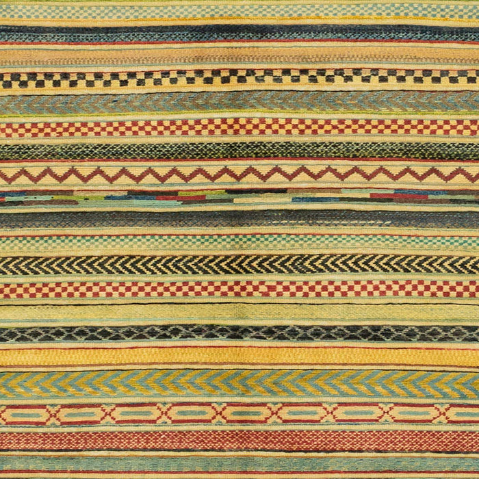 Square Abstract Golden Brown Yellow Oriental Rug, abs2253