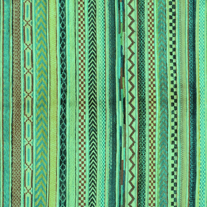 Square Machine Washable Oriental Turquoise Modern Area Rugs, wshabs2253turq