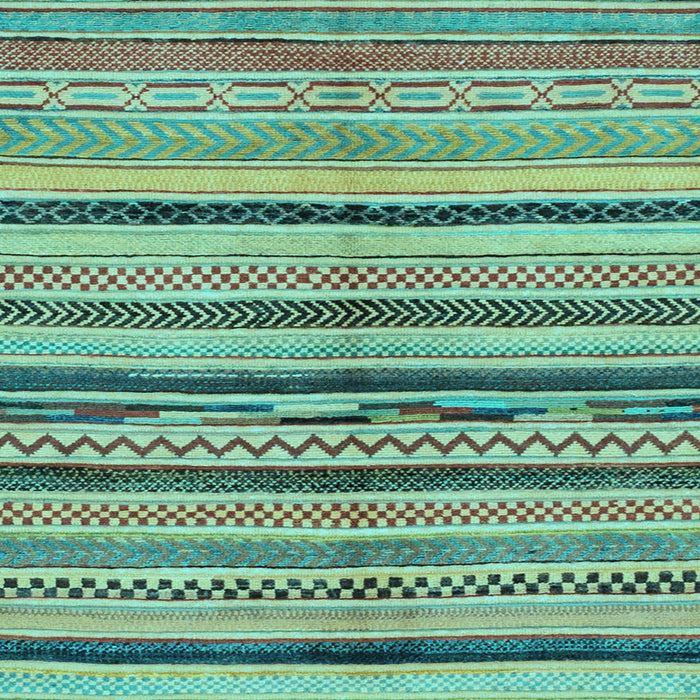 Square Machine Washable Oriental Light Blue Modern Rug, wshabs2253lblu