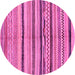 Round Oriental Pink Modern Rug, abs2253pnk