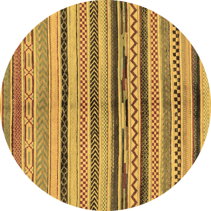 Round Machine Washable Oriental Brown Modern Rug, wshabs2253brn
