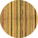 Round Oriental Brown Modern Rug, abs2253brn