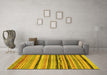 Machine Washable Oriental Yellow Modern Rug in a Living Room, wshabs2253yw