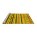 Sideview of Machine Washable Oriental Yellow Modern Rug, wshabs2253yw