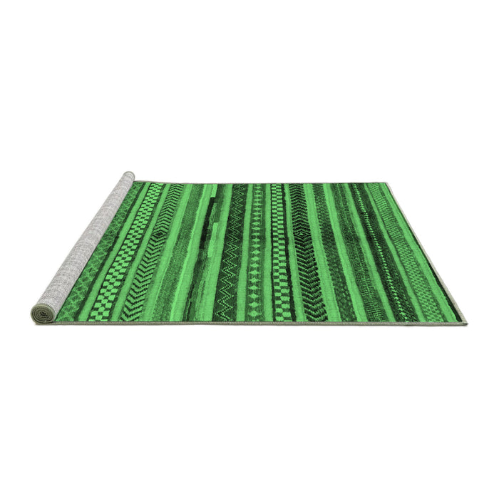 Sideview of Machine Washable Oriental Emerald Green Modern Area Rugs, wshabs2254emgrn
