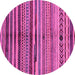 Round Oriental Pink Modern Rug, abs2254pnk