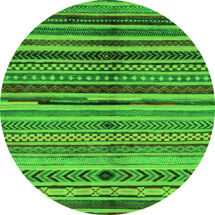 Round Oriental Green Modern Rug, abs2254grn