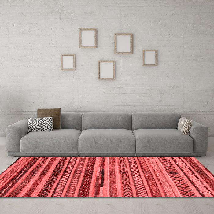 Modern Red Washable Rugs