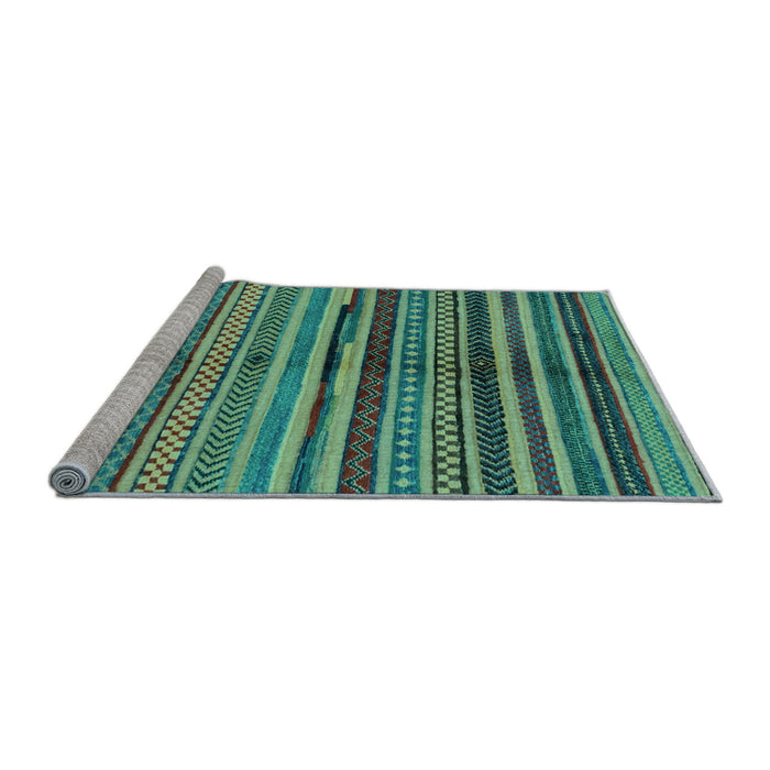 Sideview of Machine Washable Oriental Light Blue Modern Rug, wshabs2254lblu