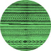 Round Oriental Emerald Green Modern Rug, abs2254emgrn