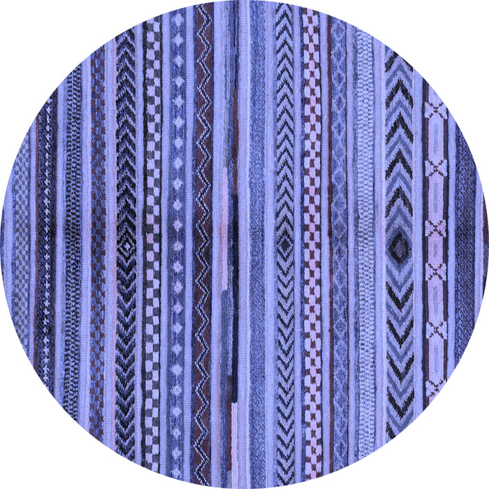 Round Machine Washable Oriental Blue Modern Rug, wshabs2254blu