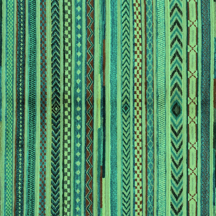 Square Machine Washable Oriental Turquoise Modern Area Rugs, wshabs2254turq