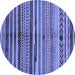 Round Oriental Blue Modern Rug, abs2254blu