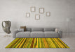 Machine Washable Oriental Yellow Modern Rug in a Living Room, wshabs2254yw