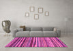 Machine Washable Oriental Pink Modern Rug in a Living Room, wshabs2254pnk