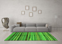 Machine Washable Oriental Green Modern Rug, wshabs2254grn