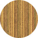 Round Oriental Brown Modern Rug, abs2255brn