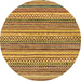 Round Abstract Orange Oriental Rug, abs2255