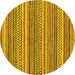 Round Oriental Yellow Modern Rug, abs2255yw