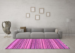 Machine Washable Oriental Purple Modern Area Rugs in a Living Room, wshabs2255pur
