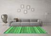 Machine Washable Oriental Emerald Green Modern Area Rugs in a Living Room,, wshabs2255emgrn