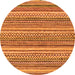 Round Oriental Orange Modern Rug, abs2255org