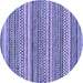 Round Oriental Blue Modern Rug, abs2255blu