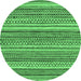 Round Oriental Emerald Green Modern Rug, abs2255emgrn