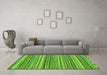 Machine Washable Oriental Green Modern Area Rugs in a Living Room,, wshabs2255grn