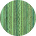 Round Oriental Turquoise Modern Rug, abs2255turq