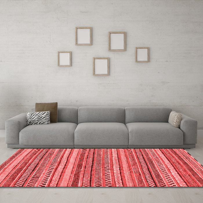 Modern Red Washable Rugs