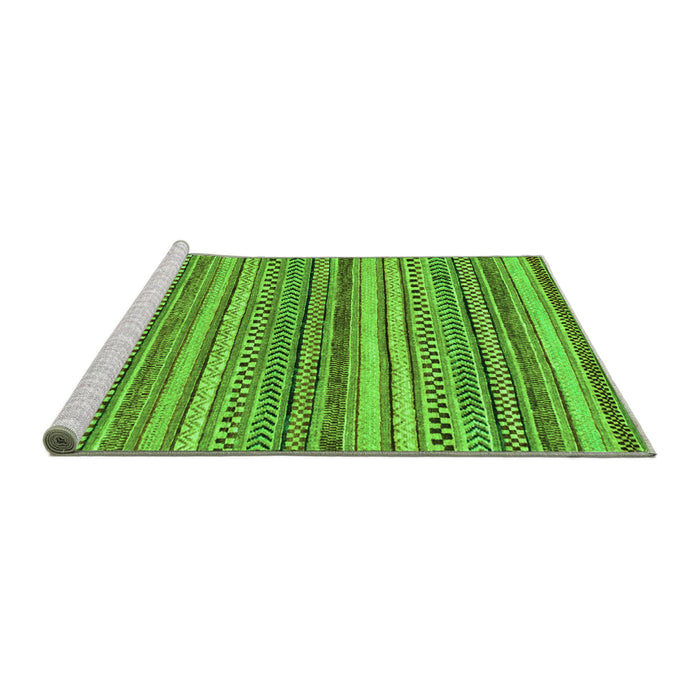 Sideview of Machine Washable Oriental Green Modern Area Rugs, wshabs2255grn