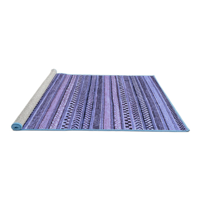 Sideview of Machine Washable Oriental Blue Modern Rug, wshabs2255blu