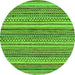 Round Oriental Green Modern Rug, abs2255grn