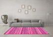 Machine Washable Oriental Pink Modern Rug in a Living Room, wshabs2255pnk