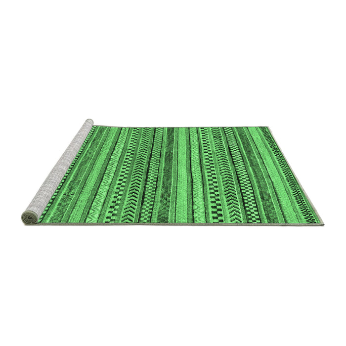 Sideview of Machine Washable Oriental Emerald Green Modern Area Rugs, wshabs2255emgrn