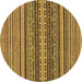 Round Oriental Brown Modern Rug, abs2256brn