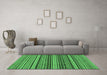 Machine Washable Oriental Emerald Green Modern Area Rugs in a Living Room,, wshabs2256emgrn