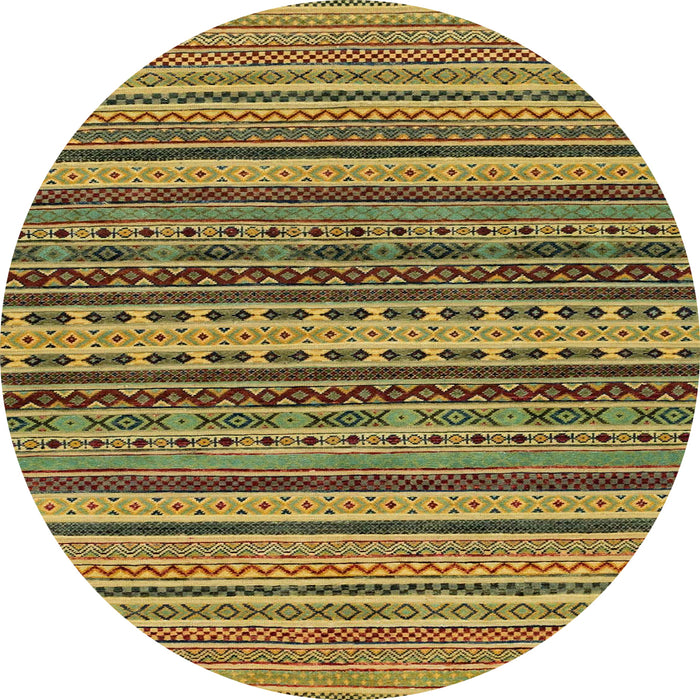 Round Machine Washable Abstract Orange Rug, wshabs2256