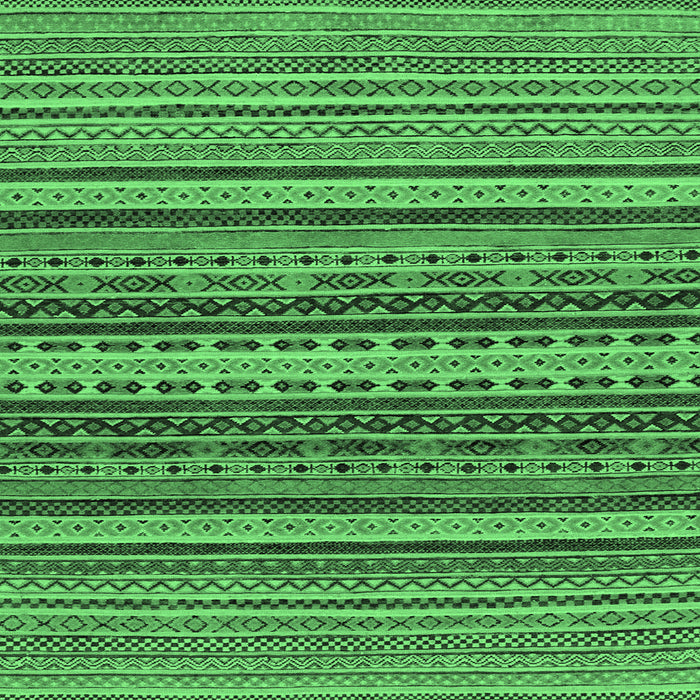Square Machine Washable Oriental Emerald Green Modern Area Rugs, wshabs2256emgrn